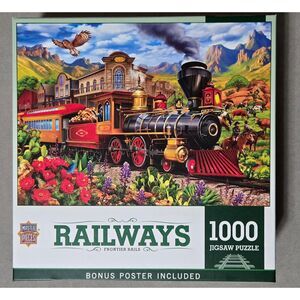 MasterPieces Railways Frontier Rails 1000 pc Eva Nikolskaya Puzzle Complete EUC